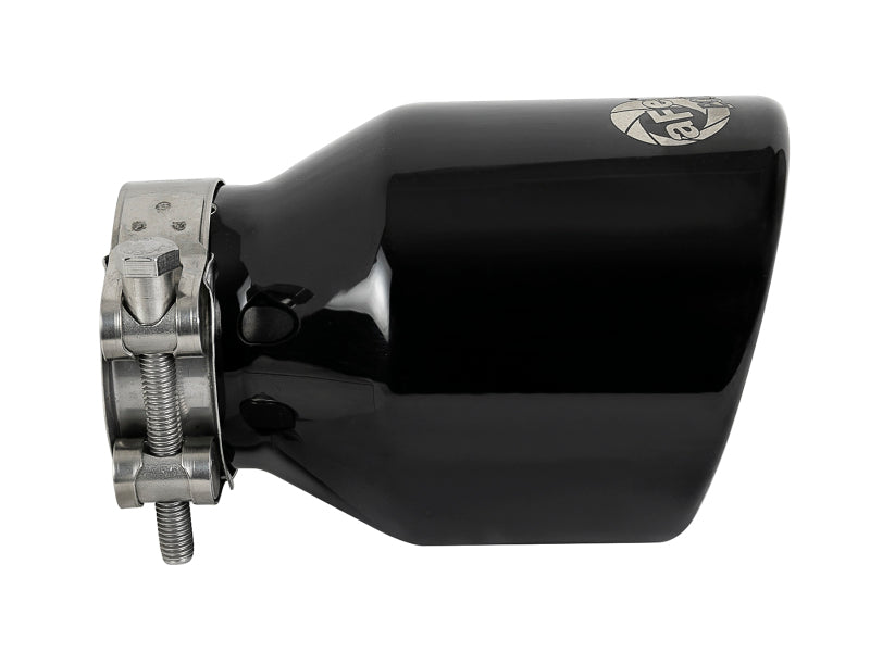 aFe MACH Force-Xp 409 SS Clamp-On Exhaust Tip 2.5in. Inlet / 4in. Outlet / 6in. L - Black Tips aFe