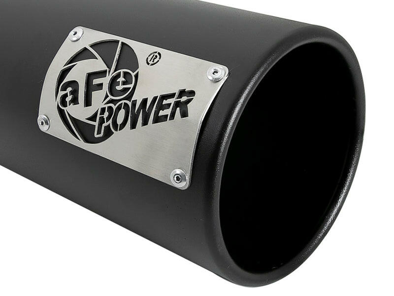 aFe SATURN 4S 4in SS Intercooled Exhaust Tip - Black 4in In x 5in Out x 12in L Bolt-On Tips aFe