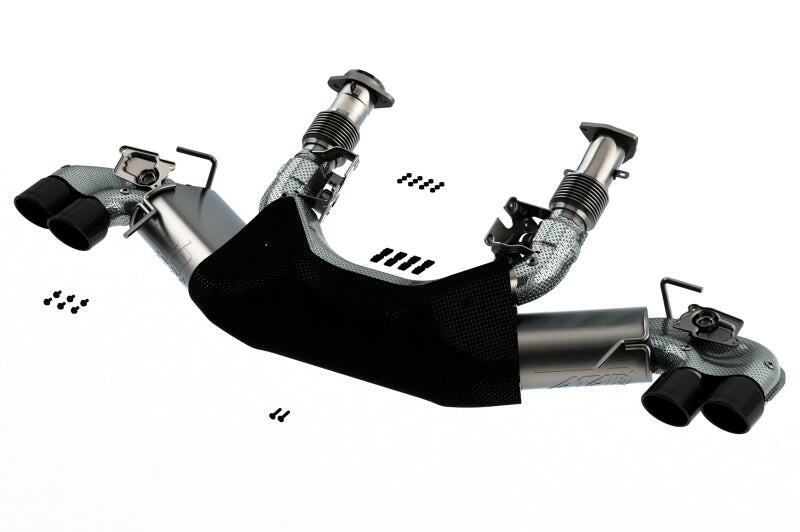 Borla 2020 Chevrolet Corvette C8 6.2 ATAK 3in Exhaust System Dual Round Rolled A/C Black Chrome Tips Catback Borla