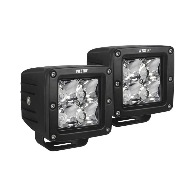 Westin Compact LED -4 5W Cree 3 inch x 3 inch (Set of 2) - Black Light Bars & Cubes Westin