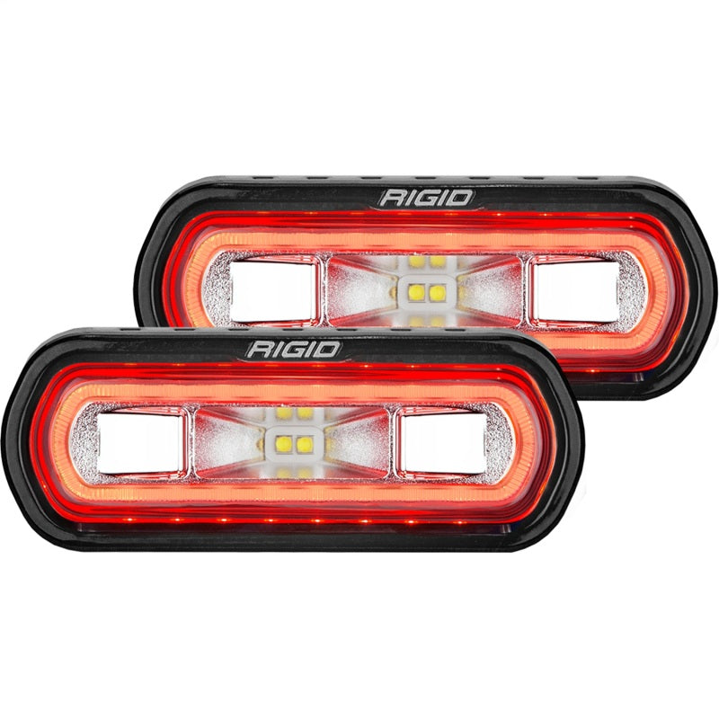 Rigid Industries SR-L Series Surface Mount LED Spreader Pair w/ Red Halo - Universal Light Bars & Cubes Rigid Industries