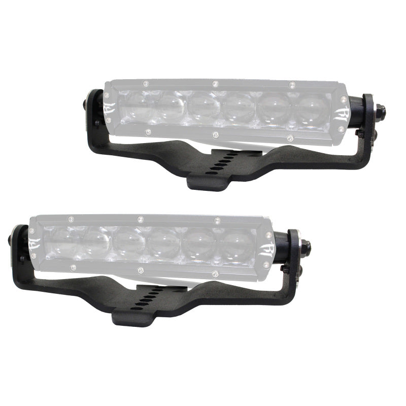 Go Rhino 18-20 Jeep Wrangler JL/JLU/Gladiator JT Light Mount - Two 6in Single Row Light Mounts Go Rhino