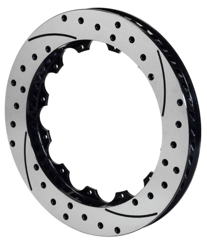 Wilwood Rotor-SV-SRP 72 Iron-RH-BLK-Drill 14.00 x 1.10 - 12 on 8.75in Brake Rotors - 2 Piece Wilwood