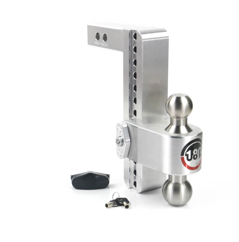 Weigh Safe 180 Hitch 10in Drop Hitch & 2in Shank (10K/12.5K GTWR) - Aluminum Hitch Ball Mounts Weigh Safe