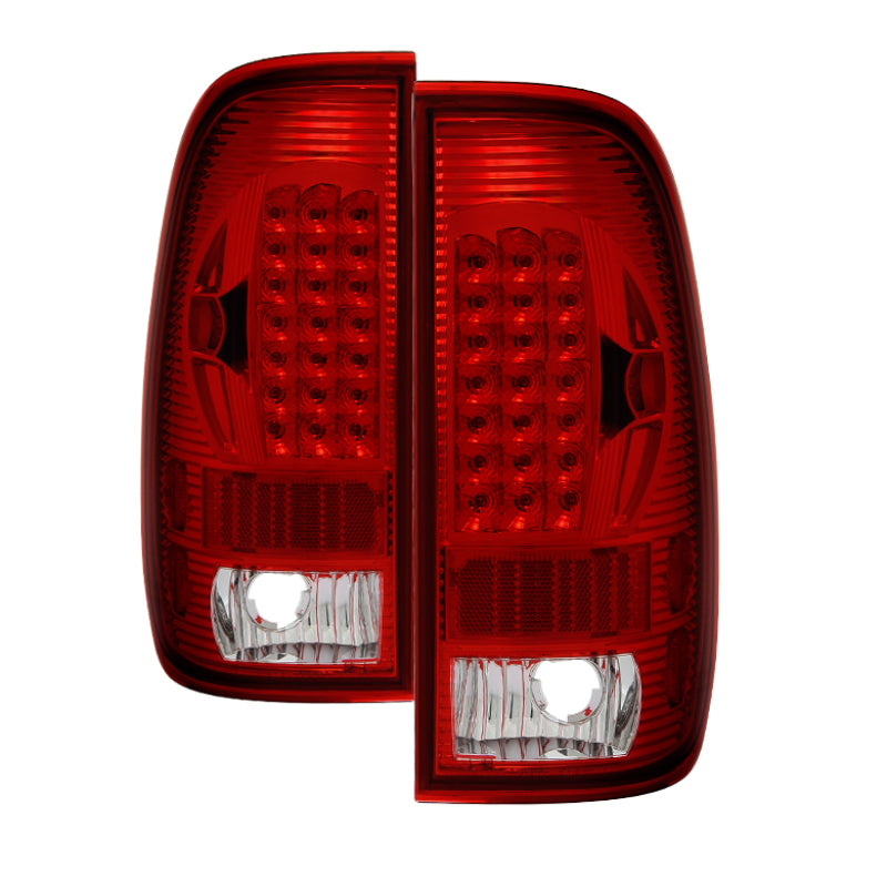 xTune Ford F150 Styleside 97-03 Super Duty 99-07 LED Tail Lights Red Smoke ALT-ON-FF15097-LED-RC Tail Lights SPYDER