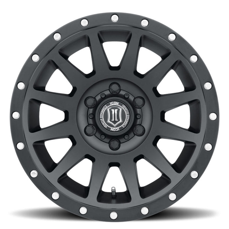 ICON Compression 18x9 6x5.5 0mm Offset 5in BS Satin Black Wheel Wheels - Cast ICON