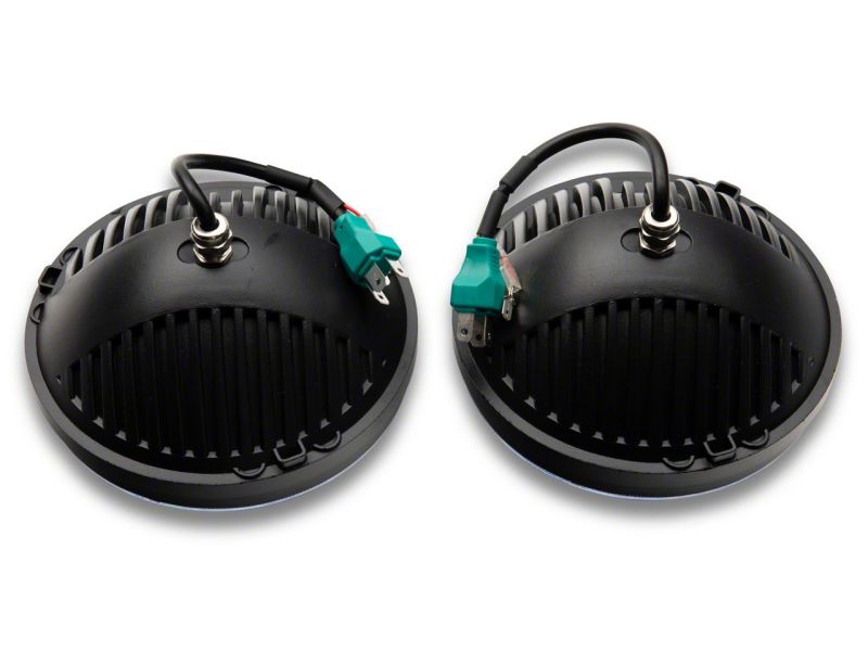 Raxiom 97-18 Jeep Wrangler TJ & JK Axial 7-In LED Headlights w/ DRL - Black Housing (Clear Lens) Headlights Raxiom