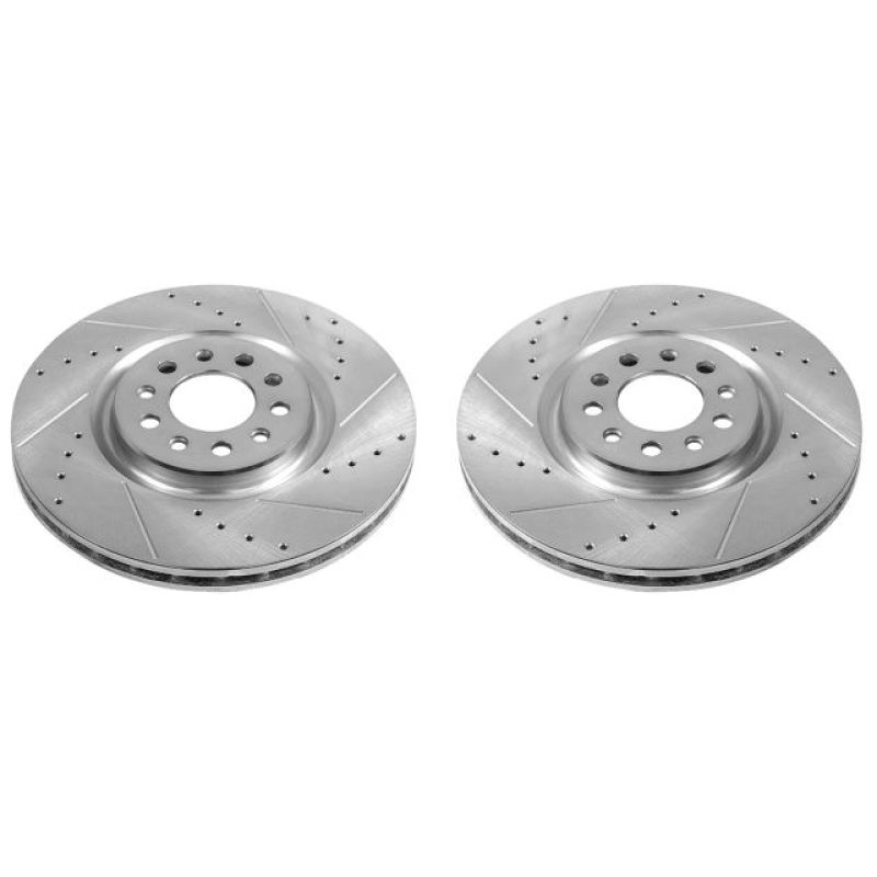 Power Stop 15-17 Chrysler 200 Front Evolution Drilled & Slotted Rotors - Pair Brake Rotors - Slot & Drilled PowerStop