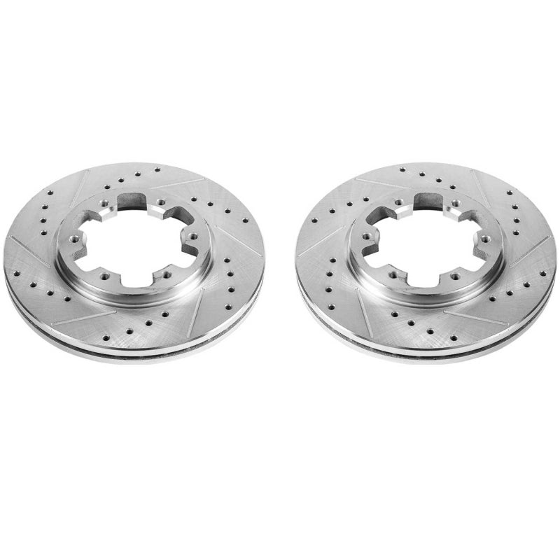 Power Stop 85-86 Nissan 720 Front Evolution Drilled & Slotted Rotors - Pair Brake Rotors - Slot & Drilled PowerStop