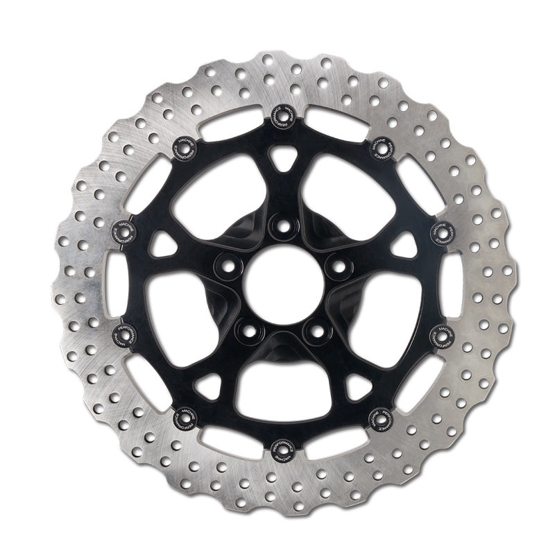 Performance Machine 13 X .20 Dominator Ff Rcelne - Black Ano Brake Rotors - Drilled Performance Machine