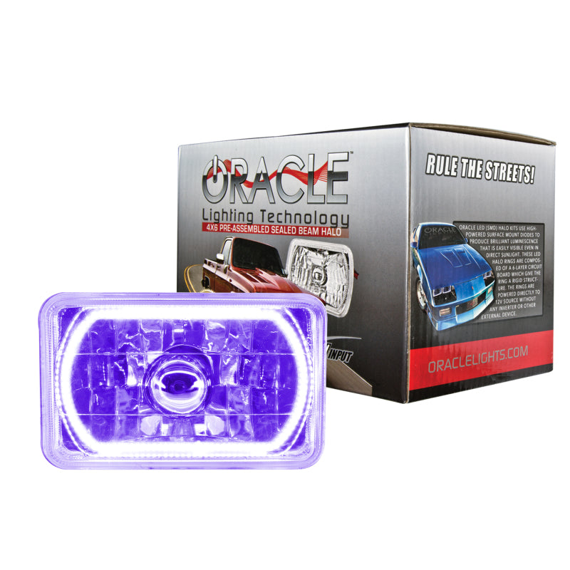 Oracle Pre-Installed Lights 4x6 IN. Sealed Beam - UV/Purple Halo Headlights ORACLE Lighting