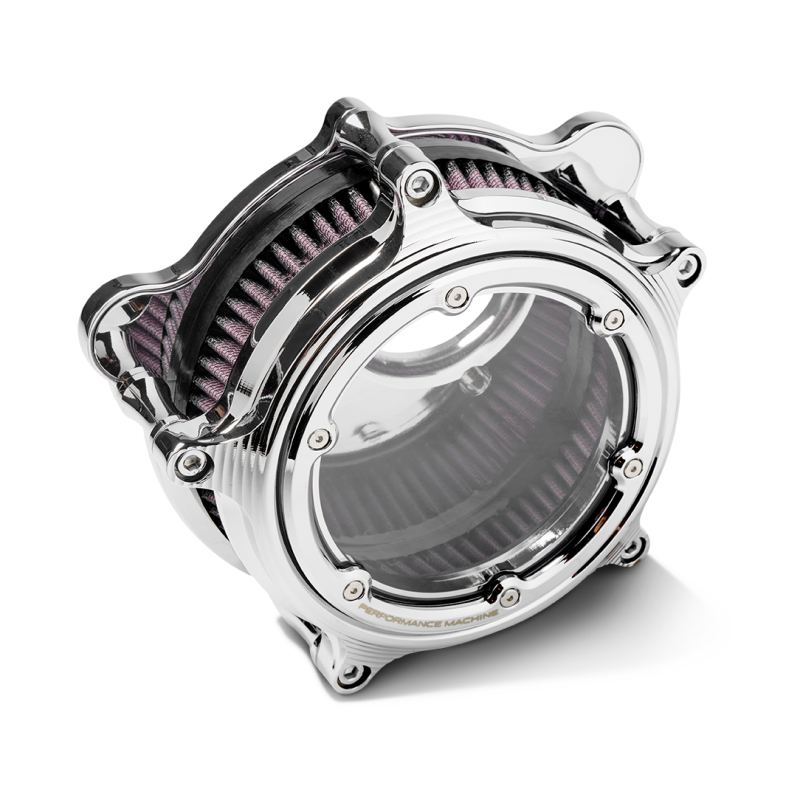 Performance Machine Vision Air Cleaner W/Bezel - Chrome Air Filters - Direct Fit Performance Machine