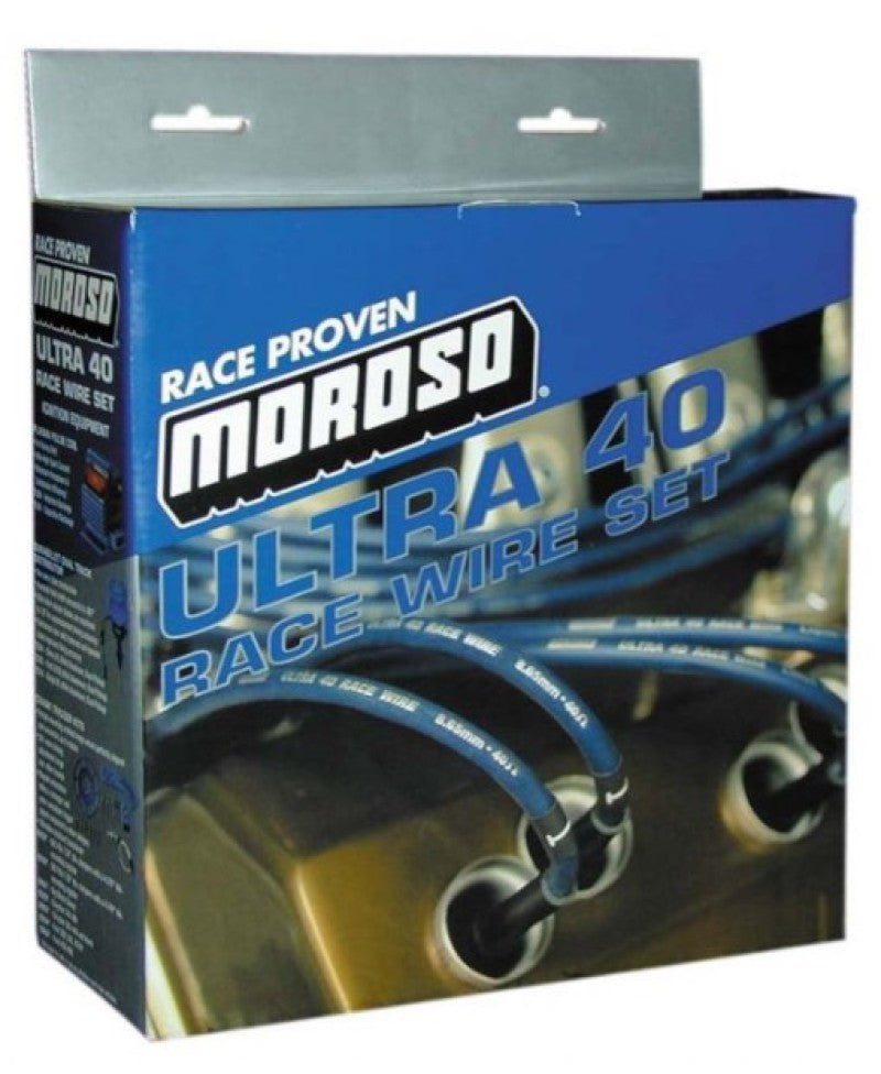 Moroso Chevrolet Small Block Ignition Wire Set - Ultra 40 - Unsleeved - Non-HEI - Over Valve - Black Spark Plug Wire Sets Moroso
