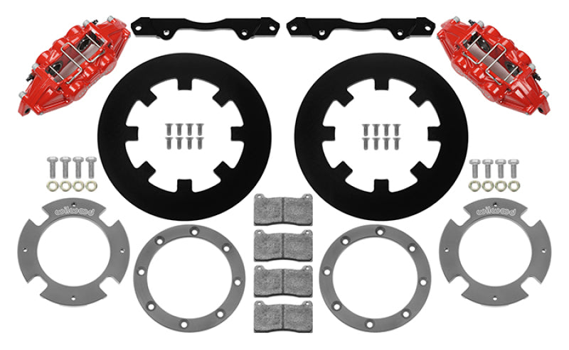 Wilwood 17-21 Can-Am X3RS Red 6-Piston Rear Kit 11.25in - Undrilled Rotors Brake Kits - Performance Drill Wilwood