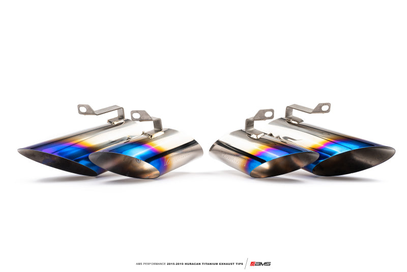 AMS Performance 15-19 Lamborghini Huracan Titanium Exhaust Tips (OEM &amp; Alpha TT Kit Fitment) Tips AMS