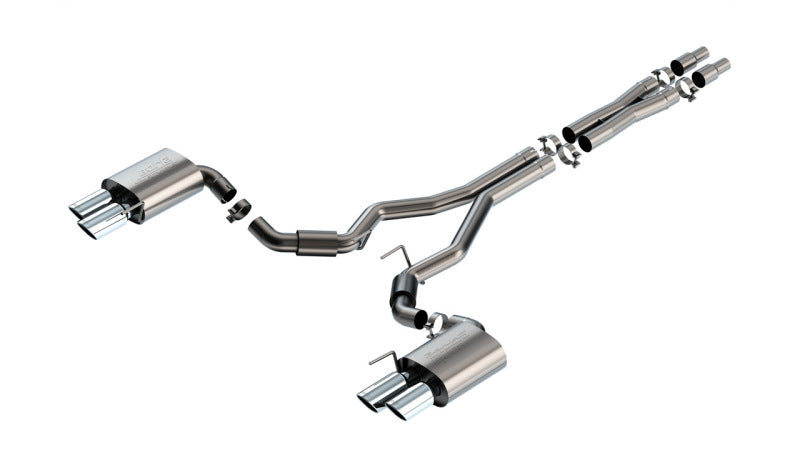 Borla 2024 Ford Mustang GT 5.0L V8 3 in S-Type Catback Non-Active Exhaust- Chrome Quad Tip Catback Borla