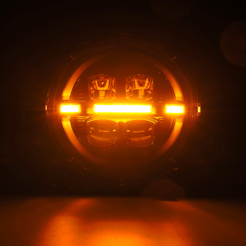 AlphaRex 18-23 Jeep Wrangler JL/Gladiator JT LED Proj Headlights Black w/ Activ Light/Seq Signal/DRL Headlights AlphaRex