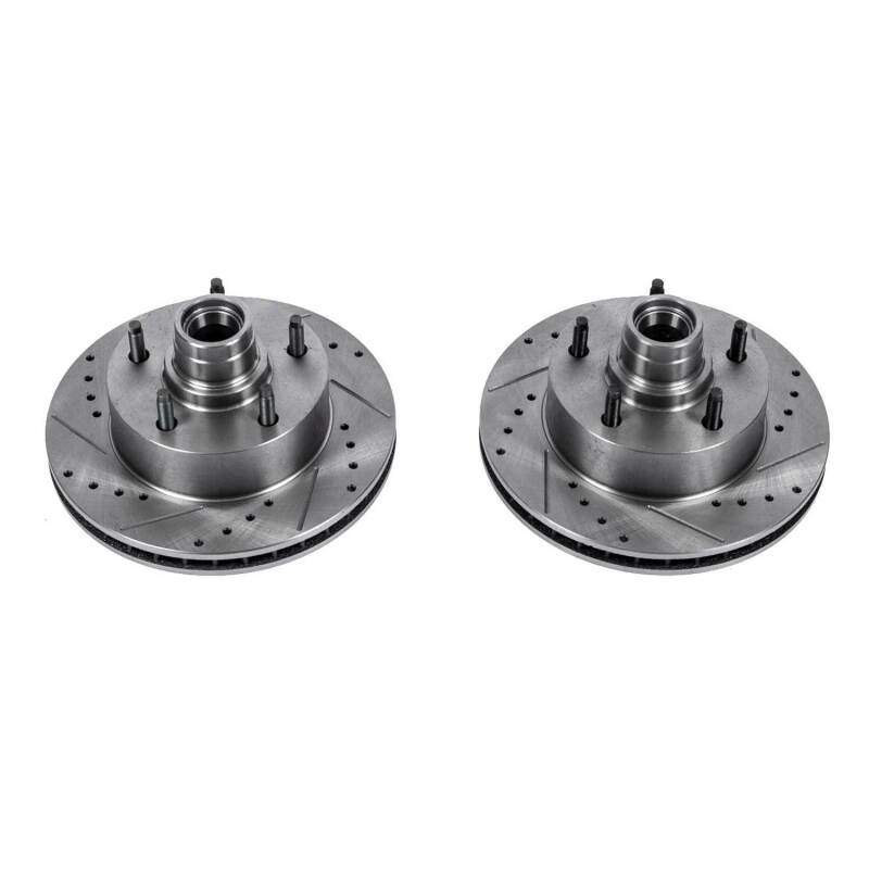 Power Stop 2003 Ford E-150 Front Evolution Drilled & Slotted Rotors - Pair Brake Rotors - Slot & Drilled PowerStop