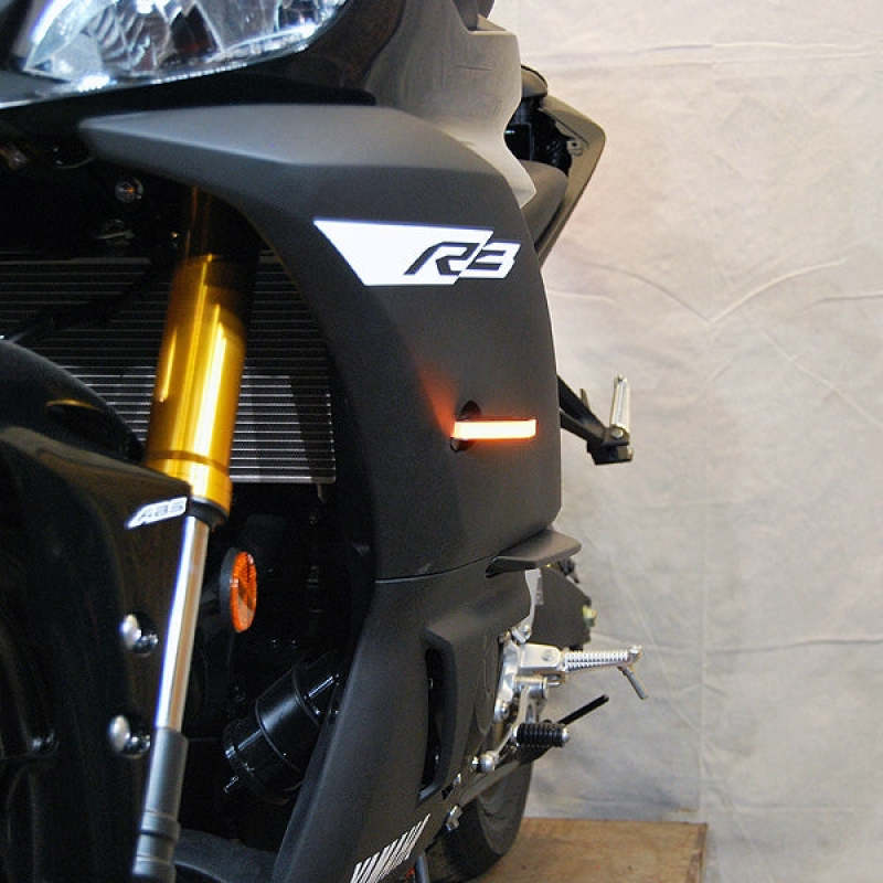 New Rage Cycles 19-24 Yamaha YZF-R3 Front Turn Signals Lights Corner New Rage Cycles