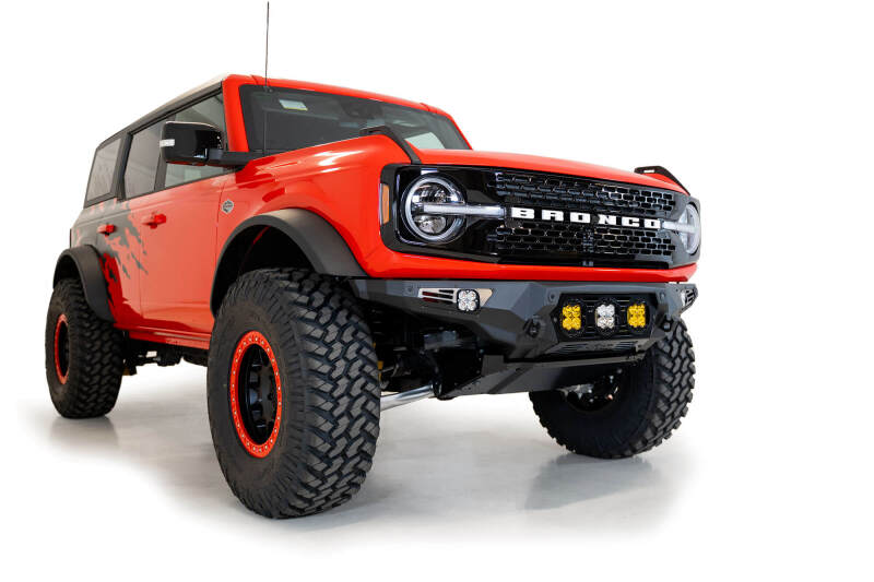 Addictive Desert Designs 21-22 Ford Bronco Bomber Front Bumper (w/ 3 Baja Designs LP4 Mounts) Bumpers - Steel Addictive Desert Designs