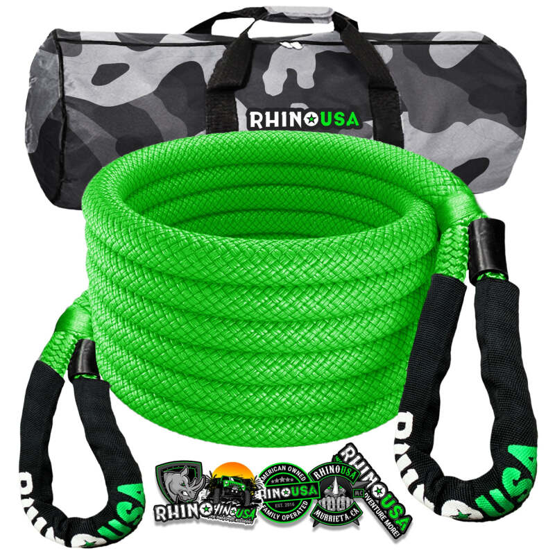 Rhino USA Kinetic Energy Recovery Rope (1In X 30Ft) Green Cargo Tie-Downs Rhino USA