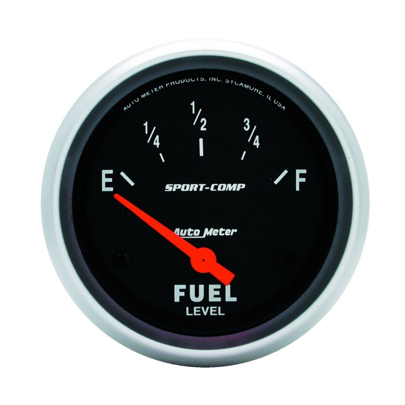 AutoMeter Gauge Fuel Level 2-5/8in. 0 Ohm(e) to 30 Ohm(f) Elec Sport-Comp Gauges AutoMeter