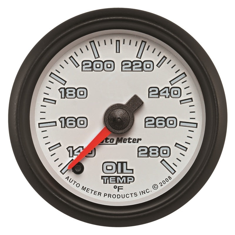 Autometer Pro-Cycle Gauge Oil Temp 2 1/16in 140-280f Digital Stepper Motor White Gauges AutoMeter