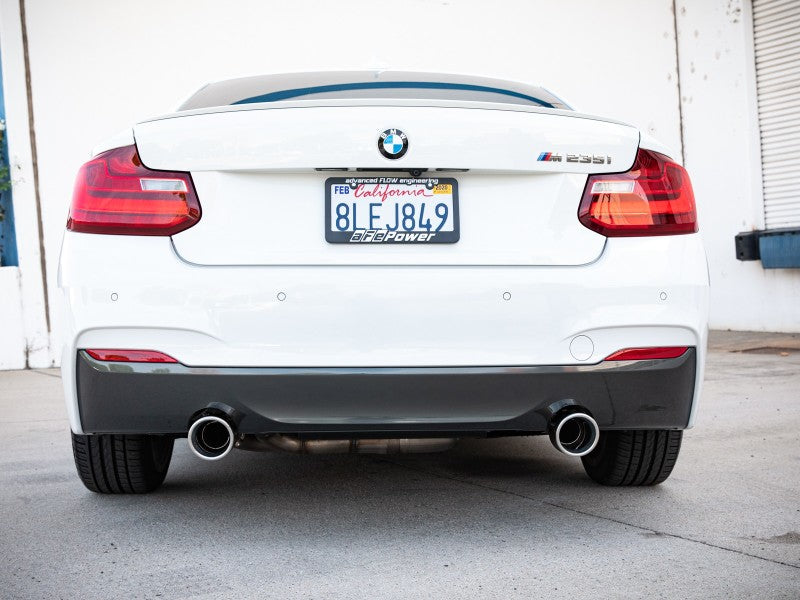 aFe MACHForce XP 3in to 2.5in 304 SS Axle-Back Exhaust w/ Polished Tips 14-16 BMW M235i Tips aFe