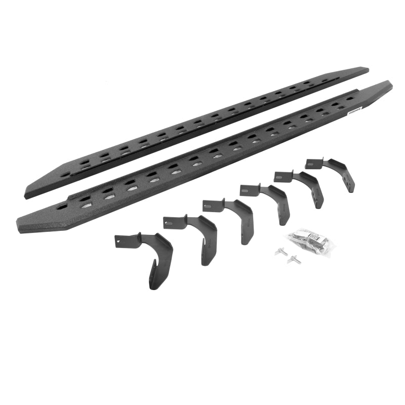 Go Rhino 04-14 Ford F-150 Super Crew 4DR RB20 Slim Running Boards Kit (w/Brackets) - Bedliner Coat Running Boards Go Rhino