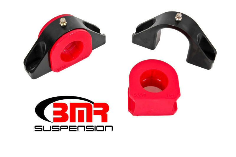 BMR Universal 1.375in Billet Aluminum Sway Bar Mount Mount (Polyurethane) - Black Sway Bar Brackets BMR Suspension