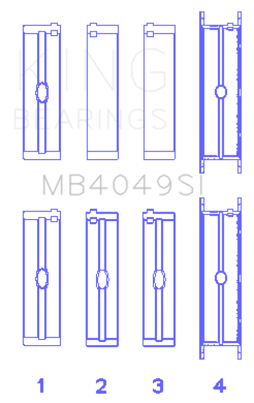 King Engine Bearings Opel C25Xa/X25Xa (Size +0.25mm) Main Bearing Set Bearings King Engine Bearings