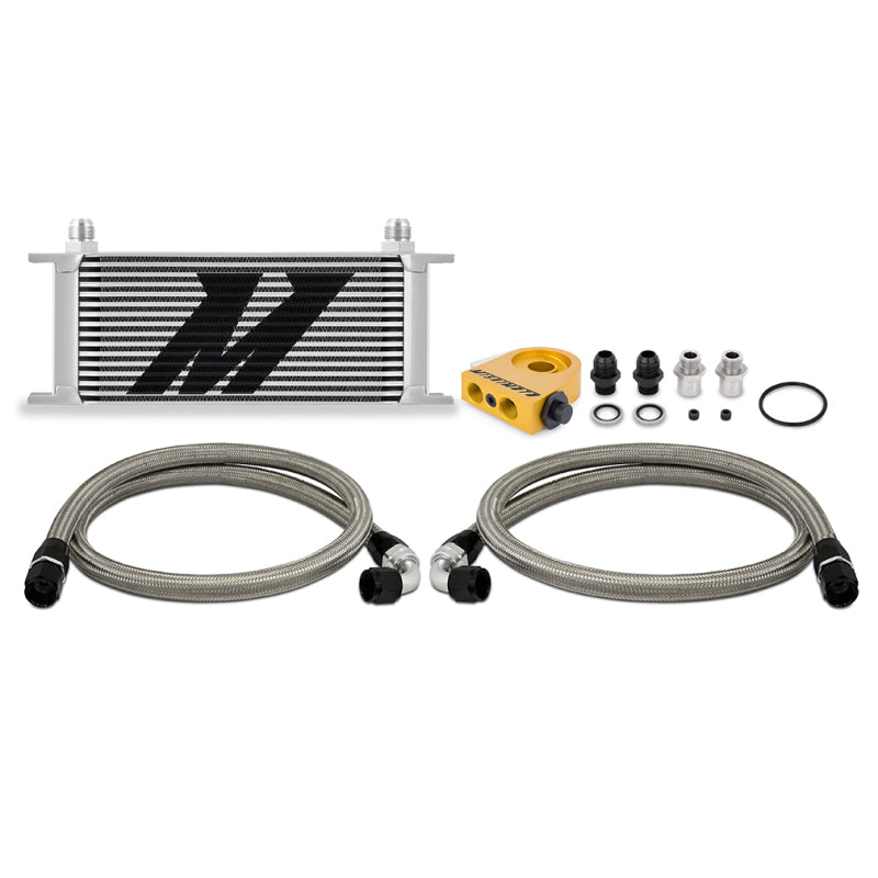 Mishimoto Universal Thermostatic Oil Cooler Kit 16-Row Silver Oil Coolers Mishimoto