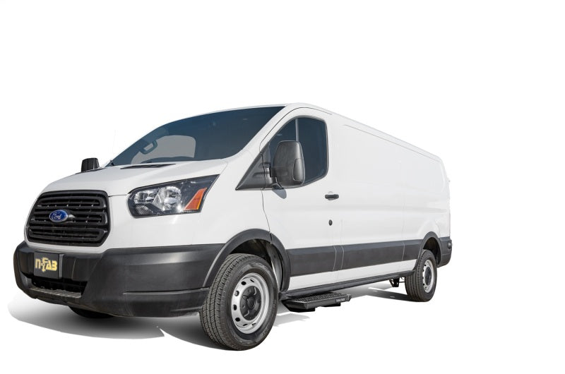 N-Fab Growler Fleet 2019 Ford Transit Van - Cab Length - Tex. Black Running Boards N-Fab