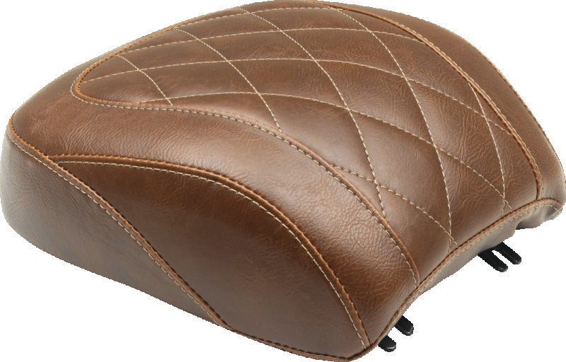 Mustang 18-21 Harley Fat Boy Wide Tripper Passenger Seat Diamond Stitch - Brown Passenger Motorcycle Seats Mustang Motorcycle