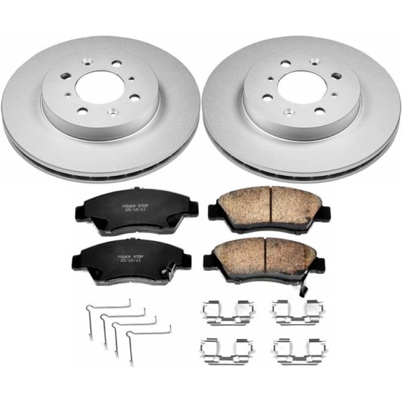 Power Stop 03-05 Honda Civic Front Z17 Evolution Geomet Coated Brake Kit Brake Kits - Performance Blank PowerStop