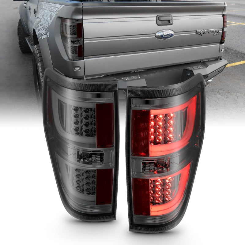 ANZO 2009-2013 Ford F-150 LED Taillights Smoke Tail Lights ANZO