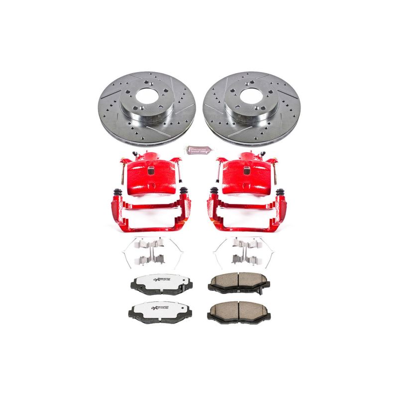 Power Stop 02-04 Honda CR-V Front Z26 Street Warrior Brake Kit w/Calipers Brake Kits - Performance D&S PowerStop