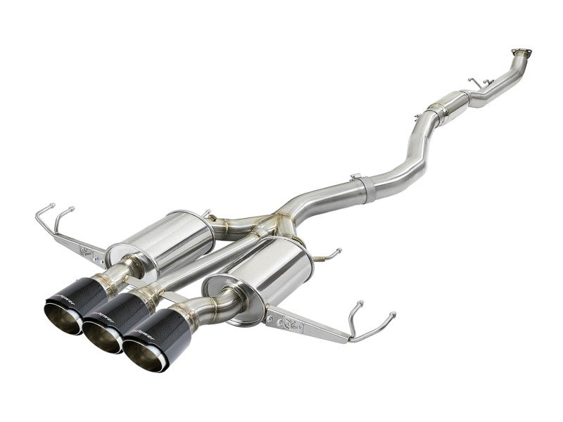 aFe Takeda 3in 304 SS Cat-Back Exhaust w/ Carbon Fiber Tips 17-18 Honda Civic Type R L4 2.0L (t) Catback aFe