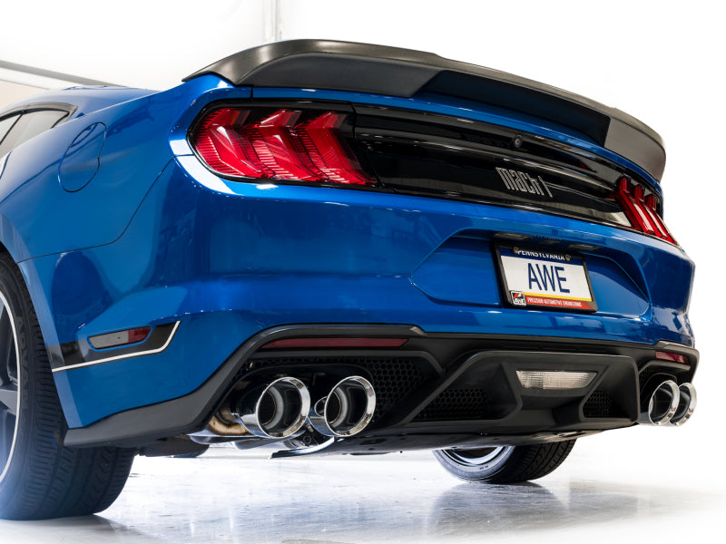 AWE Tuning 21-23 Ford Mustang Mach 1 SwitchPath Cat-Back Exhaust w/ Quad Chrome Silver Tips Catback AWE Tuning