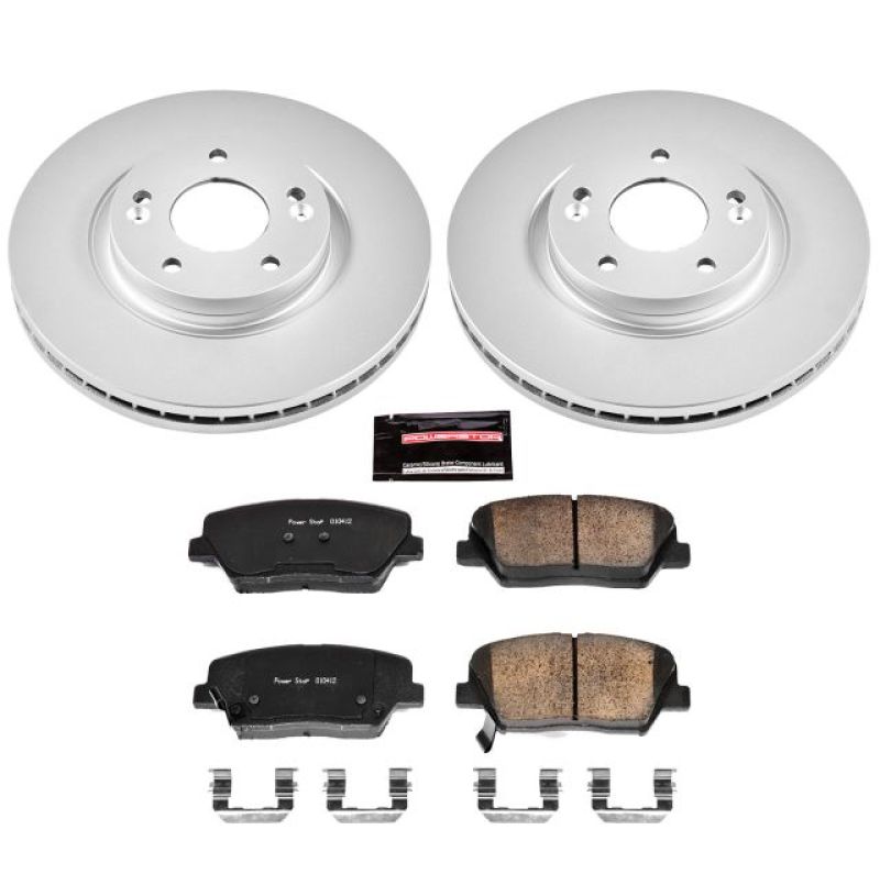 Power Stop 10-12 Hyundai Santa Fe Front Z17 Evolution Geomet Coated Brake Kit Brake Kits - Performance Blank PowerStop
