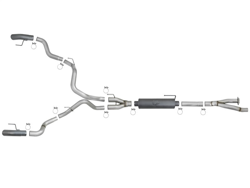 aFe MACH Force-Xp Cat-Back Exhaust w/Dual Hi-Tuck Tips Black 17-18 Ford F-150 Raptor V6-3.5L (tt) Catback aFe