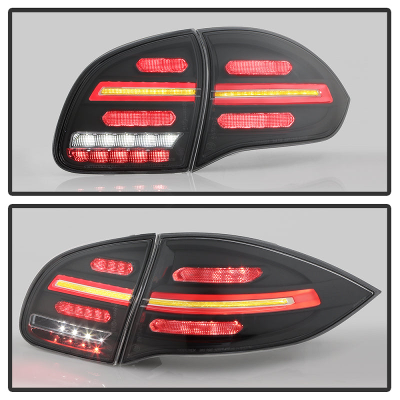 Spyder Porsche Cayenne 958 11-14 LED Tail Lights - Sequential Signal - Black Tail Lights SPYDER
