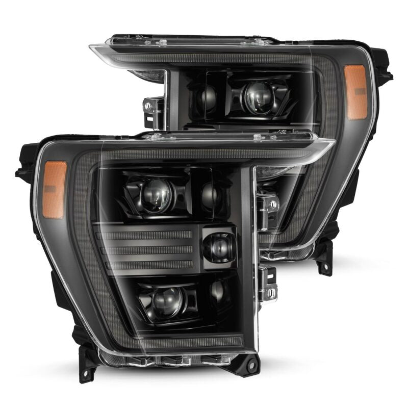 AlphaRex 21-22 Ford F150 PRO-Series Projector headlights Alpha-Black w/Activ Light/Seq Signal Headlights AlphaRex
