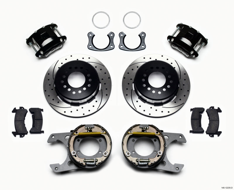 Wilwood D154 P/S Park Brake Kit Drilled New Big Ford 2.50in Off Front Mount Big Brake Kits Wilwood