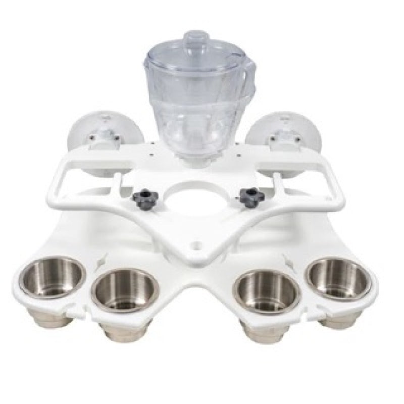 SeaSucker Double Decker Party Barge Portable Bar - White Cup Holders SeaSucker