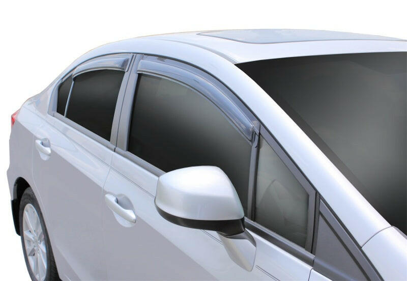 AVS 12-15 Honda Civic Ventvisor Outside Mount Window Deflectors 4pc - Smoke Wind Deflectors AVS