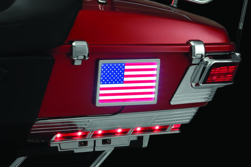 Kuryakyn Freedom Flag LED 4in X 6in Chrome Brackets Kuryakyn