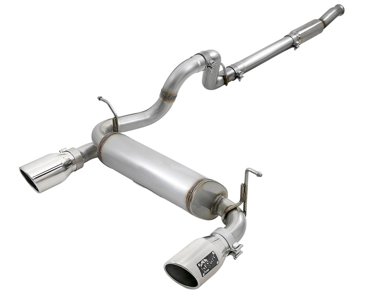 aFe Rebel Series 409 Stainless Steel Cat-Back Exhaust 18-21 Jeep Wrangler JL 2.0L (t) - Polished Tip Catback aFe
