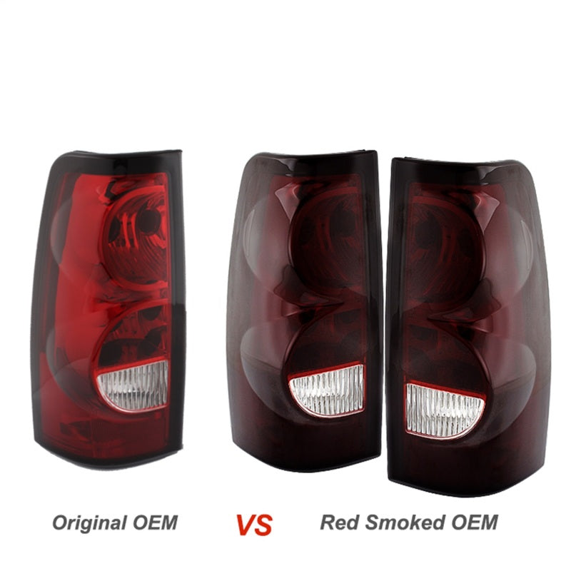 xTune Chevy Silverado 1500-2500-3500 03-06 OEM Style Tail Lights Red Smoked ALT-JH-CS03-OE-RSM Tail Lights SPYDER