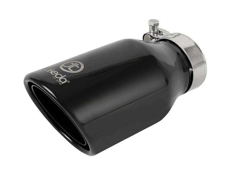 aFe Takeda 304 Stainless Steel Clamp-On Exhaust Tip 2.5in.Inlet / 4in Outlet - Black Tips aFe